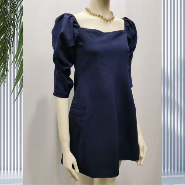 Casual Dresses Elegant Women's Off-Shoulder Three-Quarter Sleeve Short Dress - Image 2