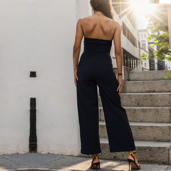 Summer Fashion Commuter Style Patchwork Strapless Sleeveless Jumpsuit Lady Jumpsuit Outfit - Image 3