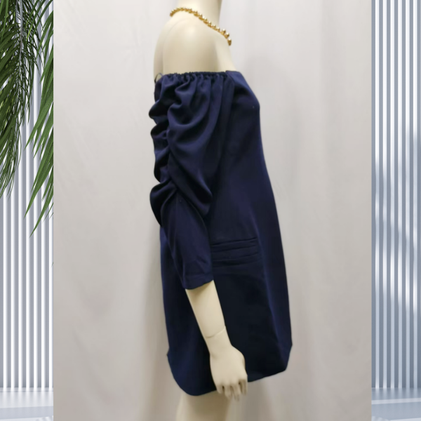 Casual Dresses Elegant Women's Off-Shoulder Three-Quarter Sleeve Short Dress - Image 3