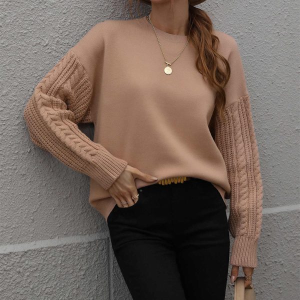 New arrivals long sleeve pure color pullover o-neck casual top knitted sweaters - Image 2