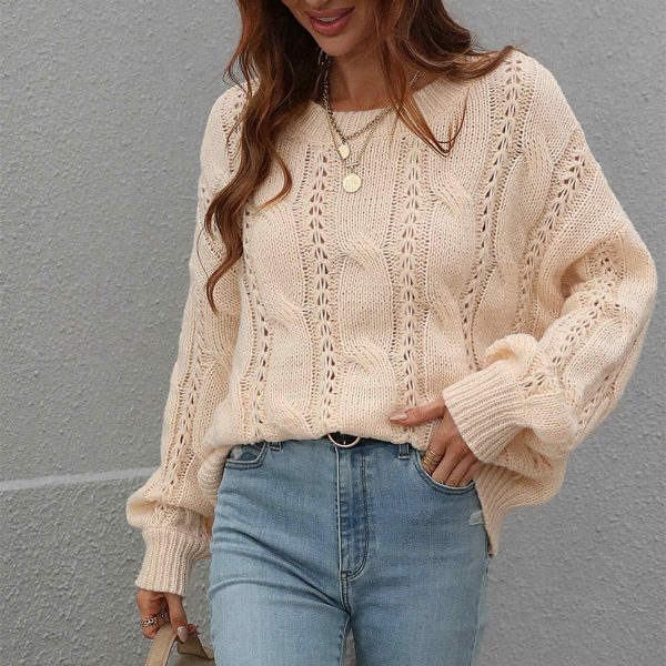 knitwear women fashion oversize twist pullover solid color off the shoulder sweaters - Image 6