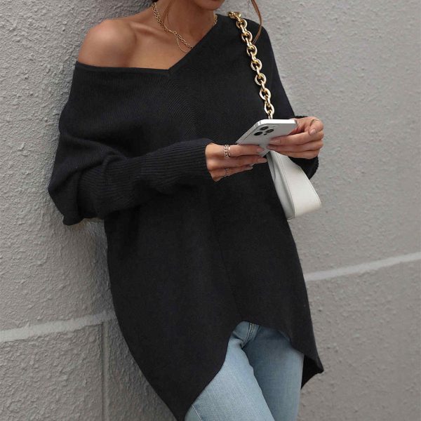 oversize solid color knitwear Hollow out knitted women elegant long sleeve winter sweaters - Image 5