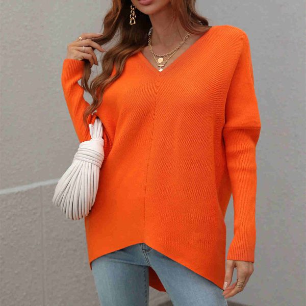 High quality oversize solid color sweater dress knitted women elegant long sleeve winter sweaters - Image 3