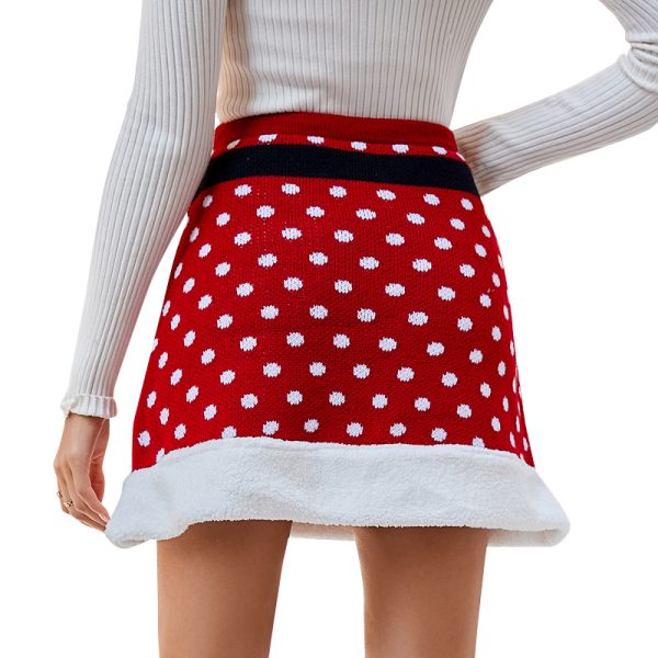 hot selling high waist a-line skirts knitted christmas slim fit sexy sequin knit dress woman - Image 5
