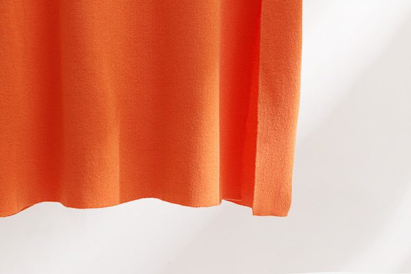 oversize split sweater top high waist skirts pure color knitted 2 piece dress set women - Image 6