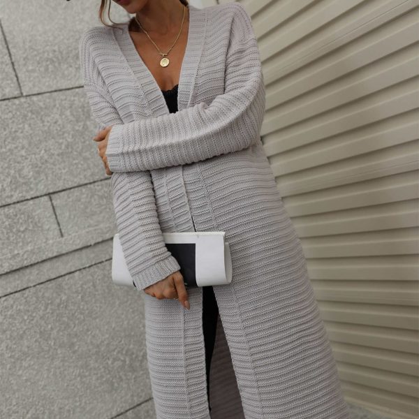 Trending fashion women casual knitted coat loose pure color knitwear long sleeve winter cardigan elegant sweaters - Image 6