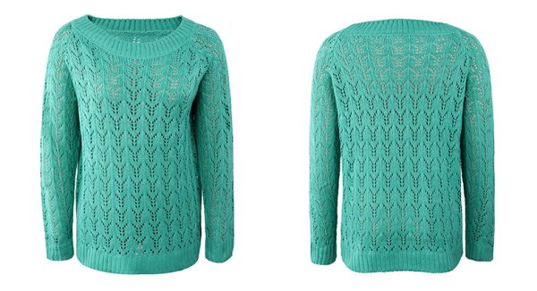 Hot sales pure color knitted off shoulder beach wear blouse tops women hollow out bat sleeve loose sweaters - Image 4