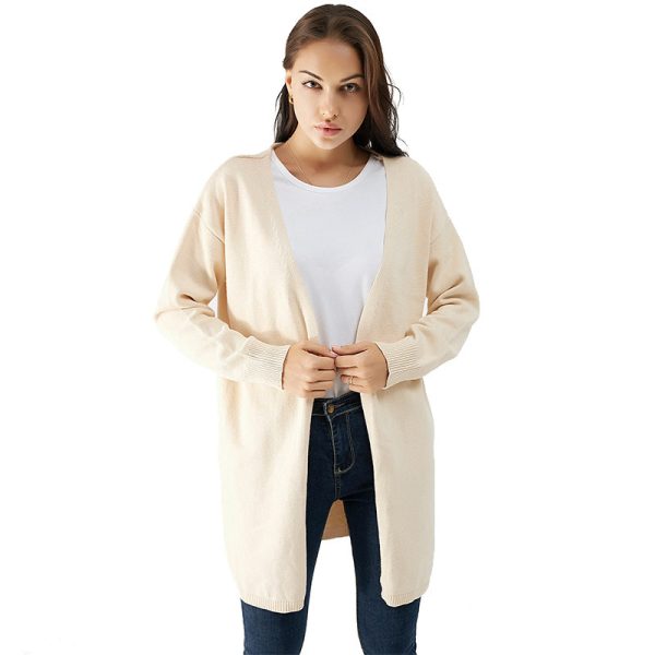 New Arrivals Solid Color high quality simple Coat Women Knitted sweater Loose Elegant long Cardigans - Image 6
