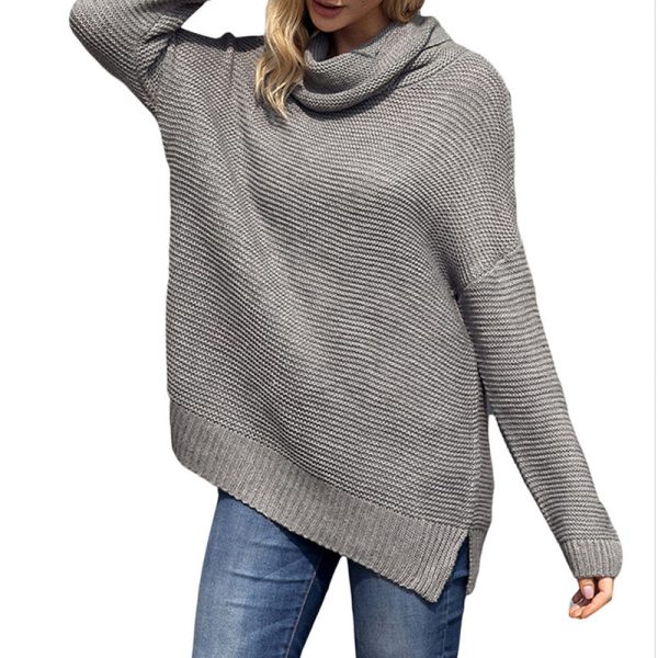 New design knitted women pullover winter tops turtleneck long sleeve solid color ladies sweaters - Image 5