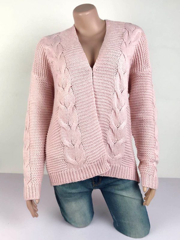 Trending Solid Color cardigan winter long sleeve Tops warm knitted casual sweaters coat for women - Image 6