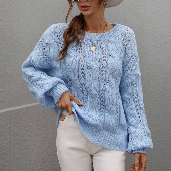 knitwear women fashion oversize twist pullover solid color off the shoulder sweaters