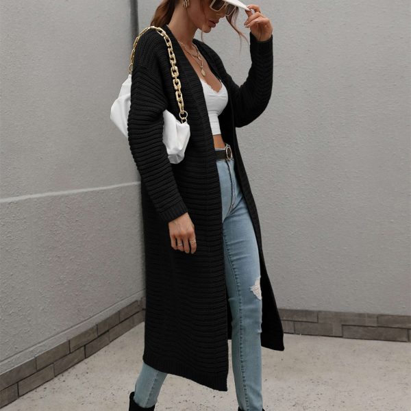 Trending fashion women casual knitted coat loose pure color knitwear long sleeve winter cardigan elegant sweaters - Image 5