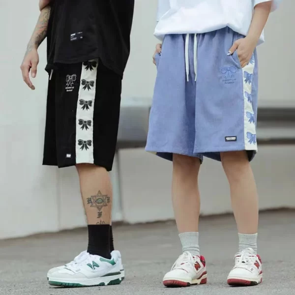 Sport Fitness Shorts Men's and women's 2024 summer baggy all-in-one bow slacks Jogger nickel pants - Image 2