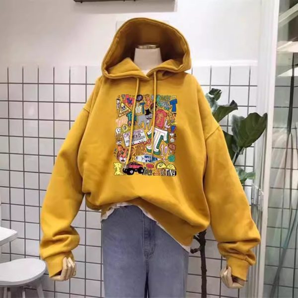 2024 Fashion Women Sweatshirt Print Clothes Hoodies Sweatshirt Pullover Loose Hoodie