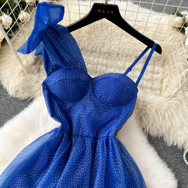 ZT1473 High-end Banquet Dress  Luxury Hot Diamond Bow Suspender Elegant Party Dresses Woman  Breast  Maxi Dress Evening Gown - Image 3