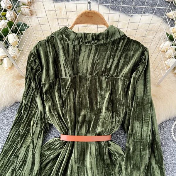 LW0136 Soft Velvet Long-Sleeved Shirt Two-Piece Set of Women'S Autumn High-Waisted Wide-Leg Pants 2 Piece Pant Sets for Ladies - Image 6