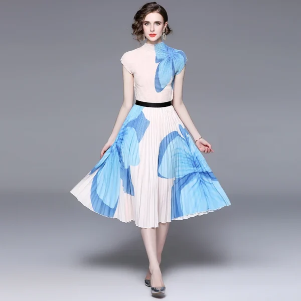 LE1323 Original Design Miyake Pleated Top Fashion Sets Skirt Boutique Women New Loose Elastic Long Skirt 2 Piece Set - Image 2