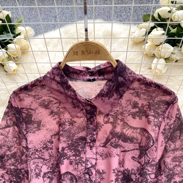 ZT1486 European Vintage  Printed Dress Female Summer Polo Collar Waist Slimming Romantic Elegant Design Maxi Dress - Image 6